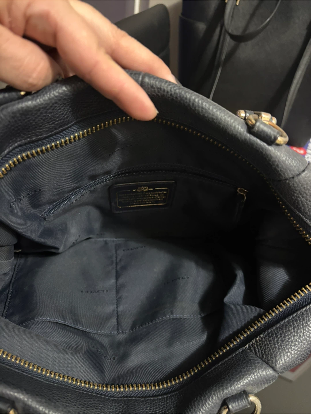 Coach Navy Leather Satchel Handbag - photo 4