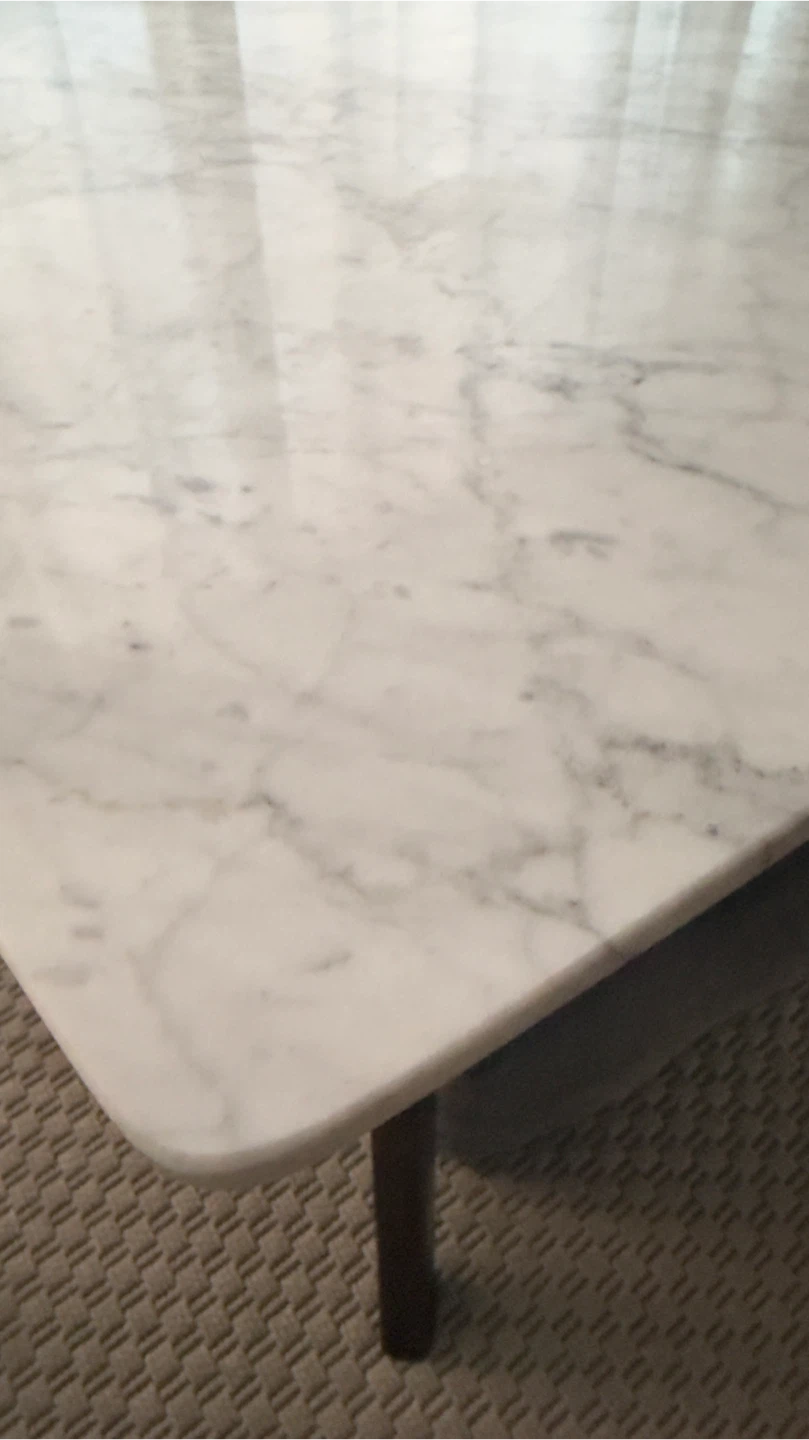 Vezzana 31" Square Italian Carrara White Marble Table - photo 5