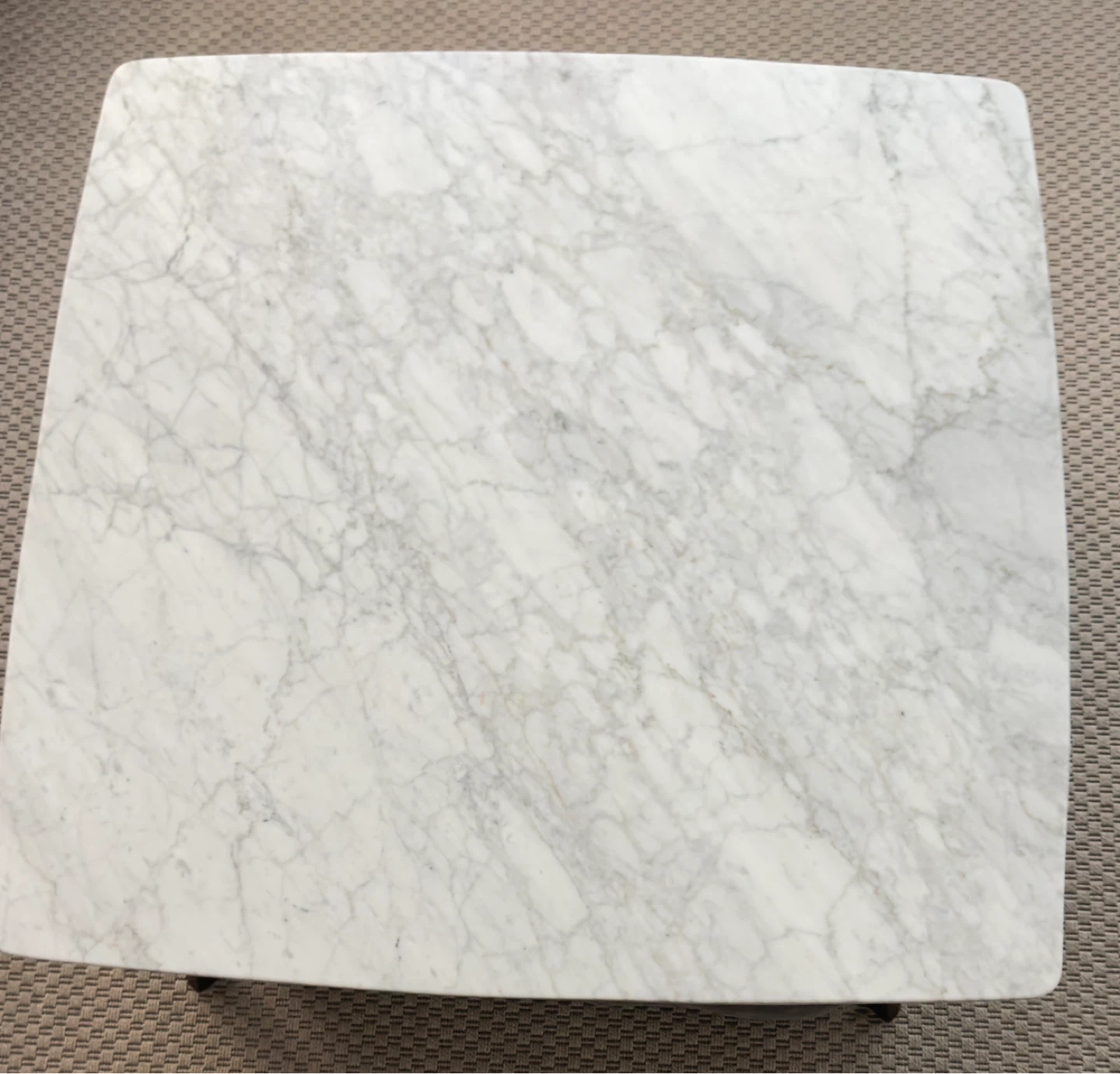Vezzana 31" Square Italian Carrara White Marble Table - photo 2
