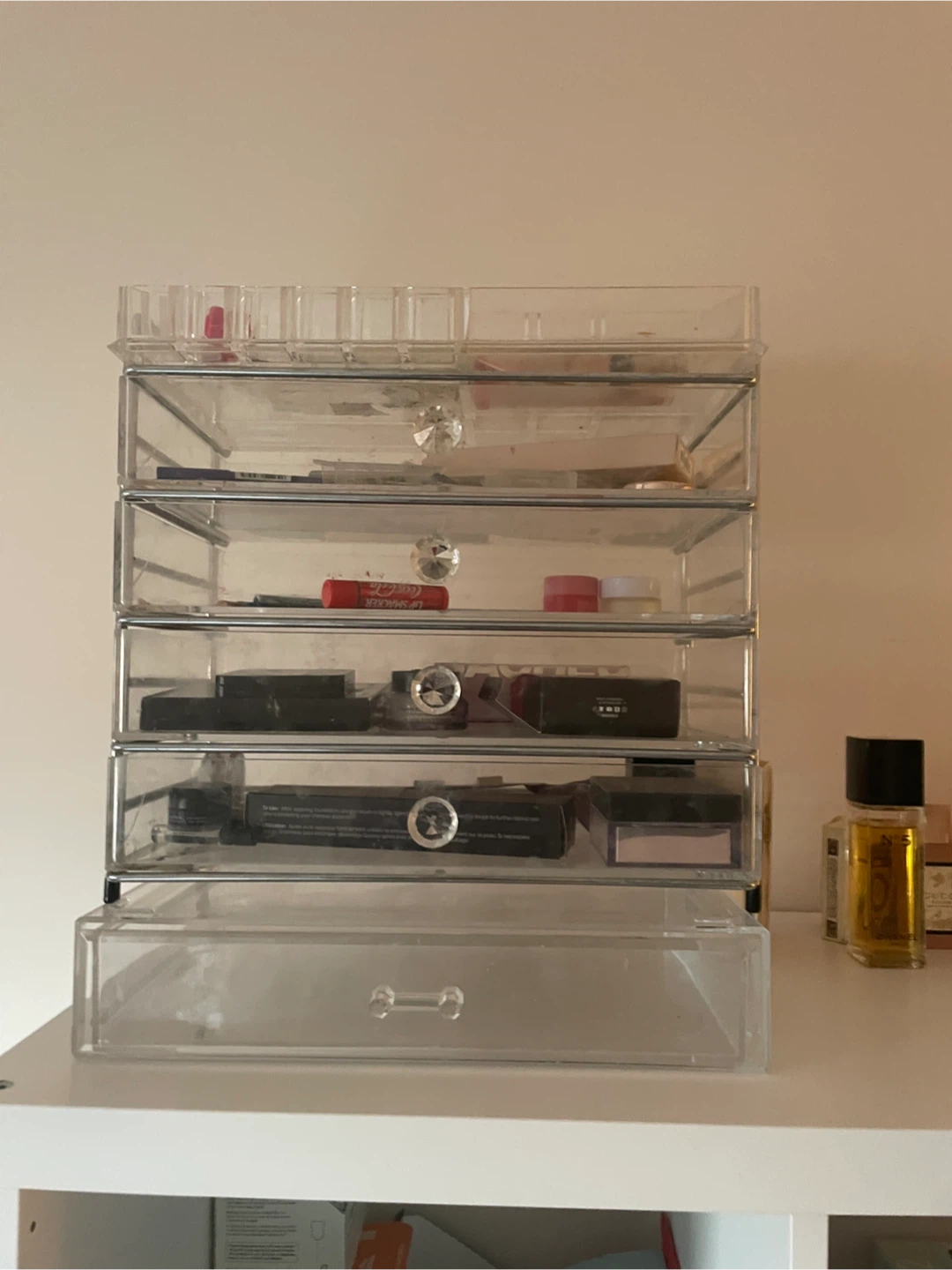Clear 4-Drawer Makeup Organizer with Top Compartments - photo 2