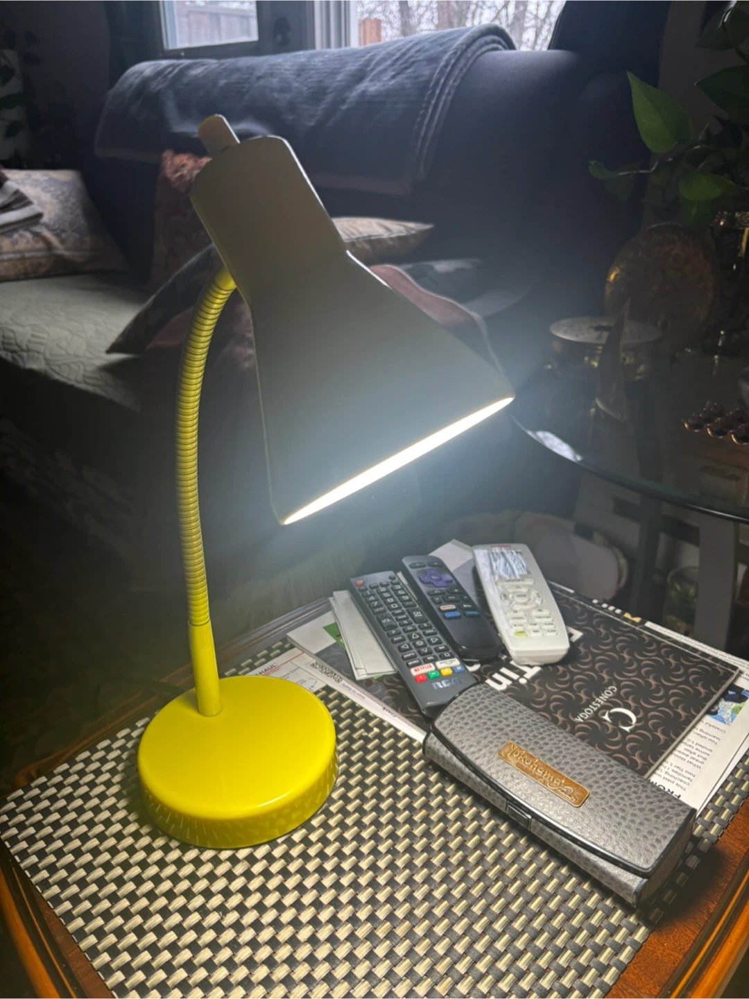 Yellow Green Gooseneck Desk Lamp
