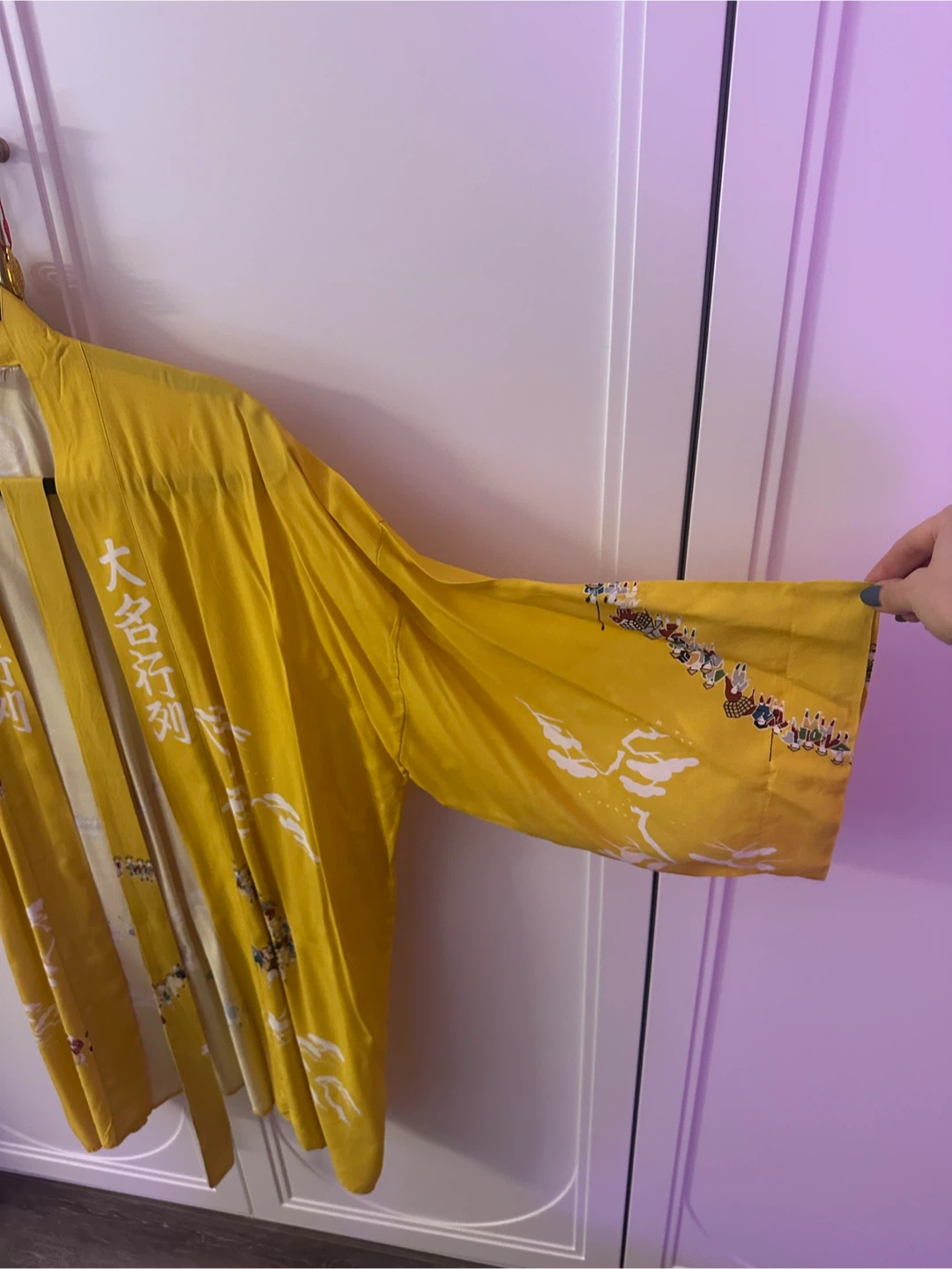 Vintage Yellow Rayon Kimono - photo 4