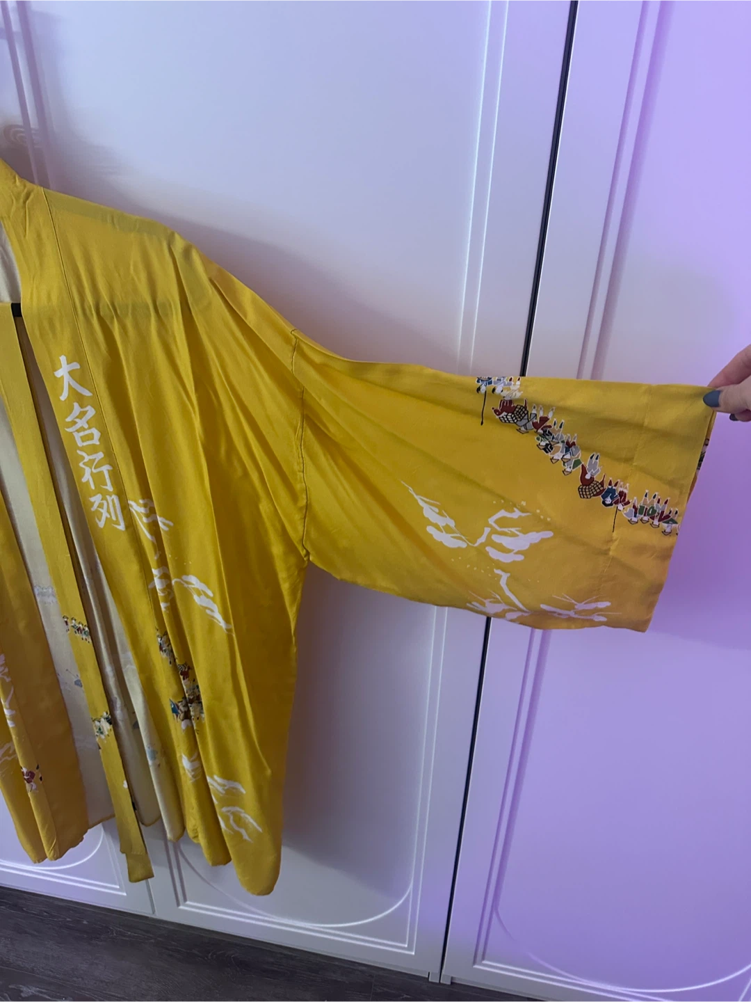 Vintage Yellow Rayon Kimono - photo 3