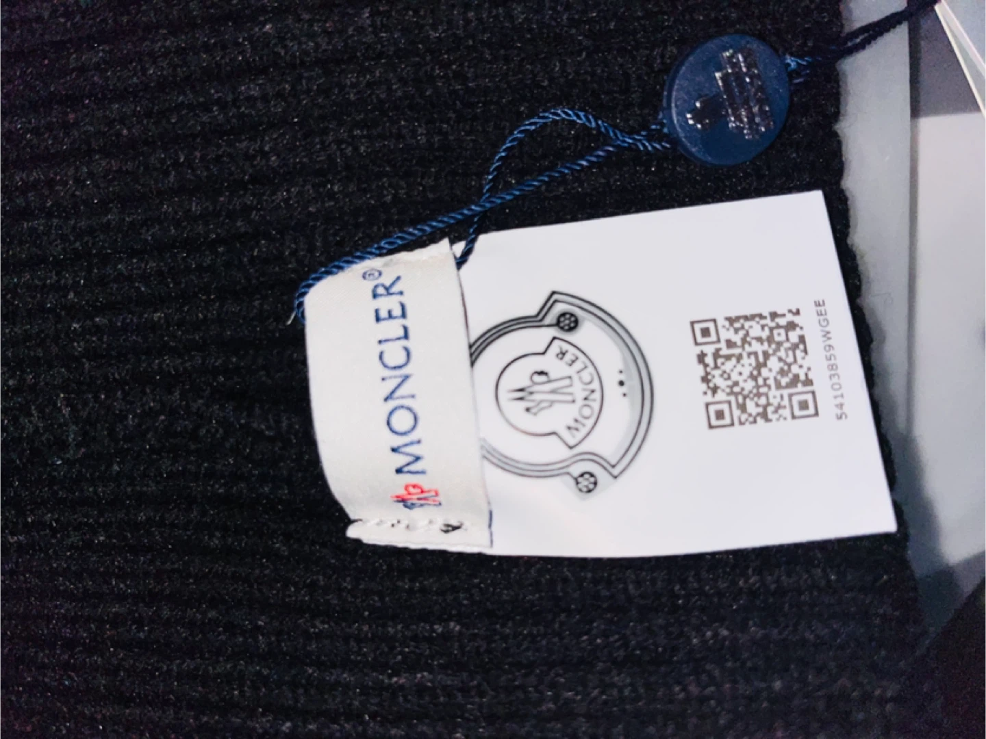 Moncler Black Ribbed Knit Beanie Hat - photo 3