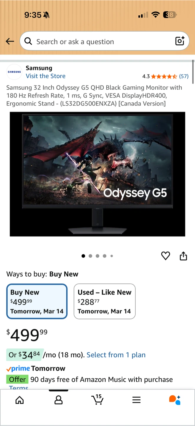 Samsung 32 Inch Odyssey G5 QHD 180hz Gaming Monitor - photo 5