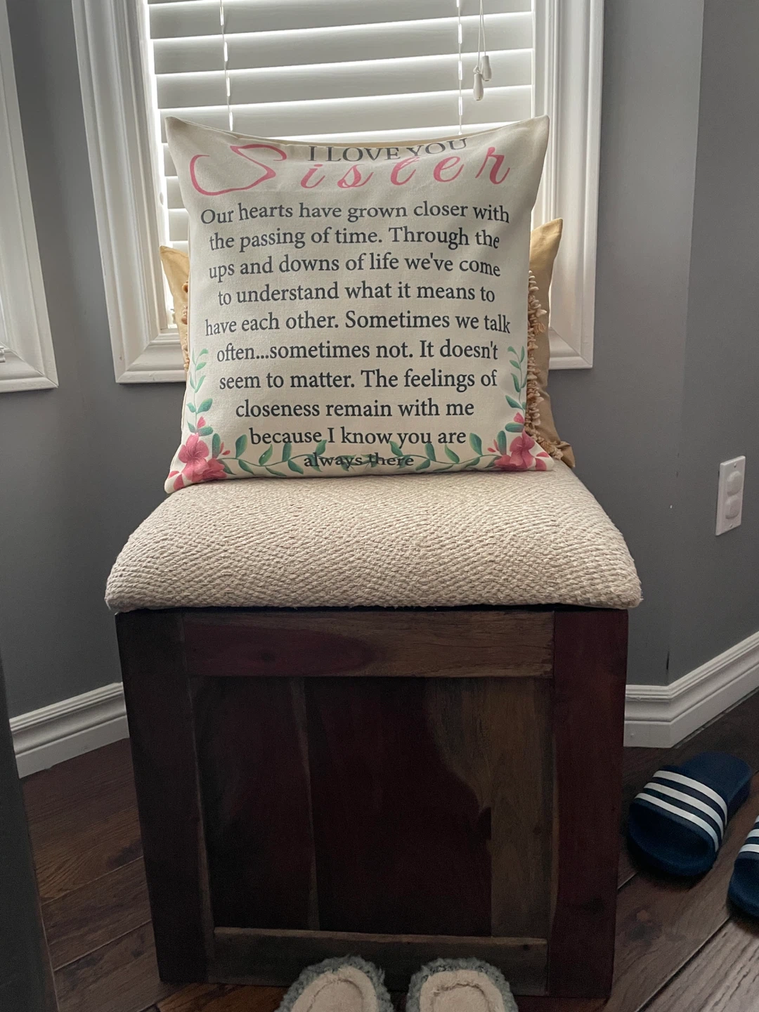 Wooden Storage Bench Ottoman