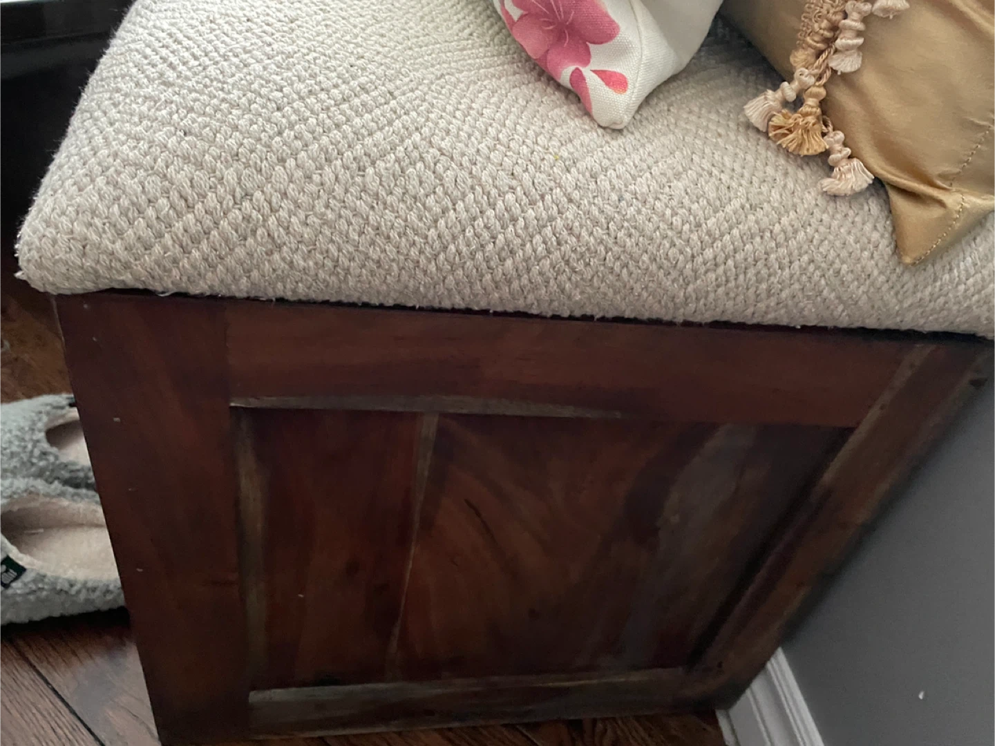 Wooden Storage Bench Ottoman - photo 3