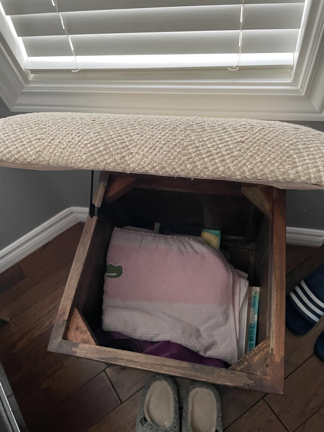 Wooden Storage Bench Ottoman - photo 4