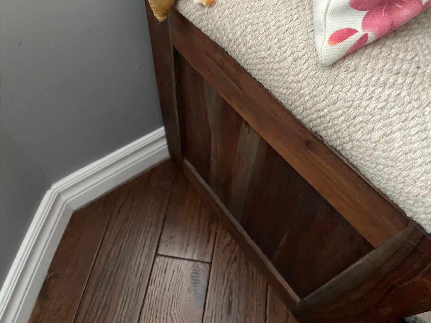 Wooden Storage Bench Ottoman - photo 2