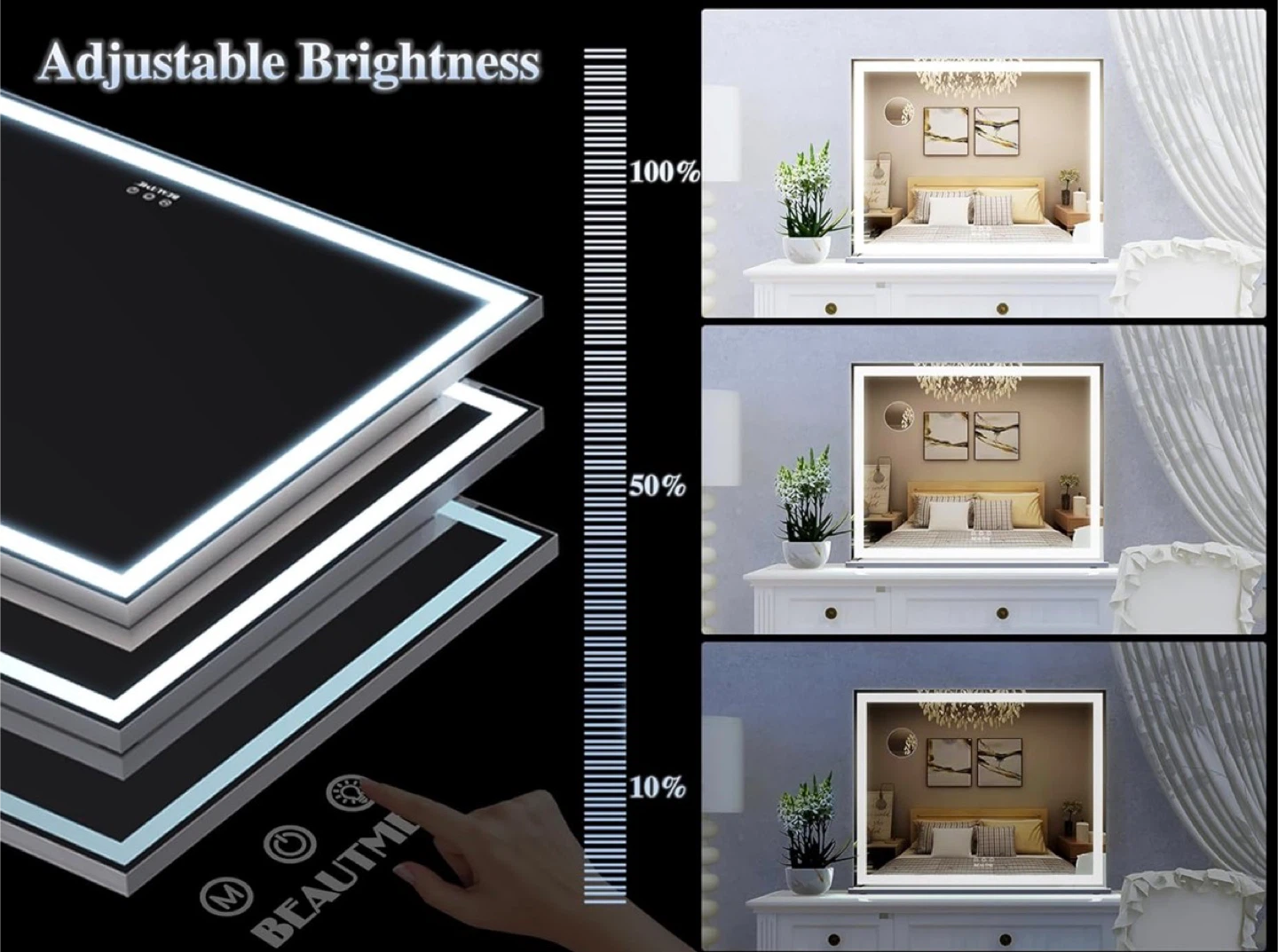 BEAUTME Lighted Makeup Mirror - photo 3