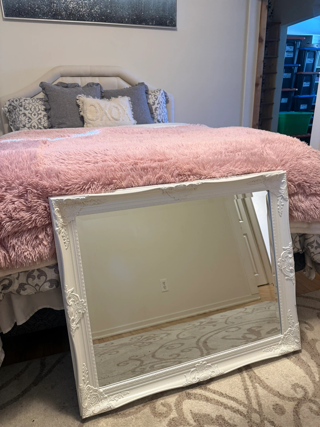 Decorative White Wall Mirror - photo 2