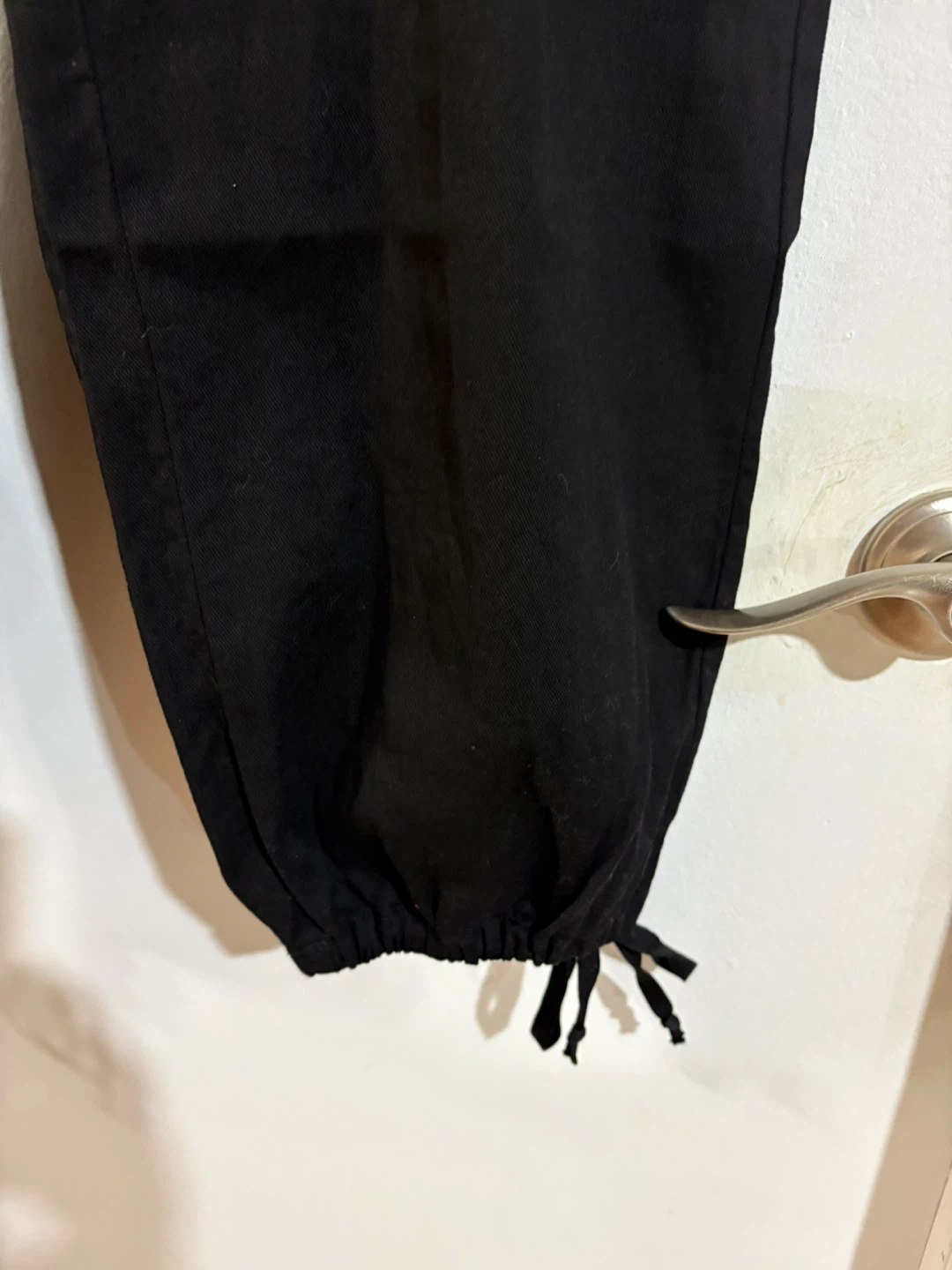 Black Cargo Pants with Drawstring Ankles - photo 2