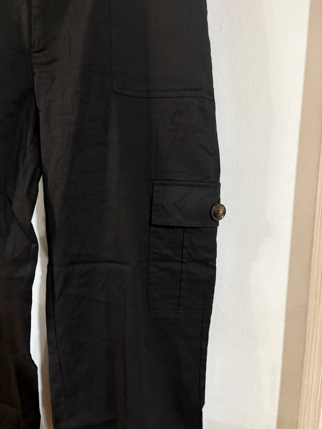 Black Cargo Pants with Drawstring Ankles - photo 3
