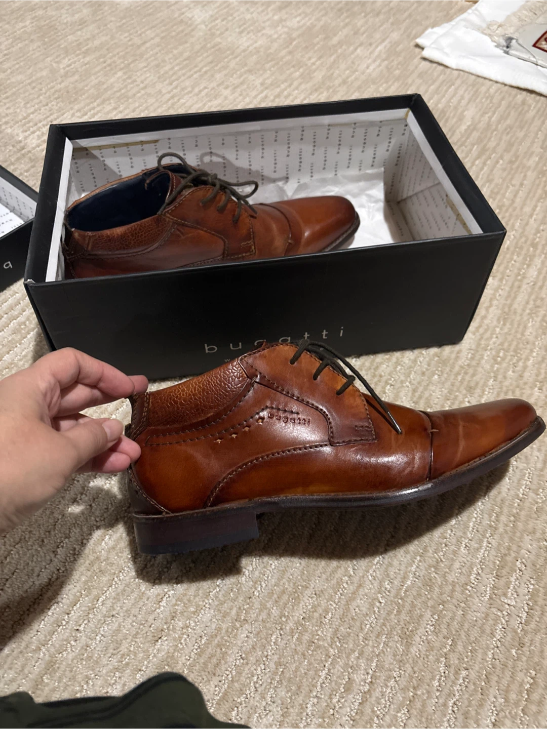 Bugatti Men's Brown Leather Dress Shoes Size 40 - photo 2