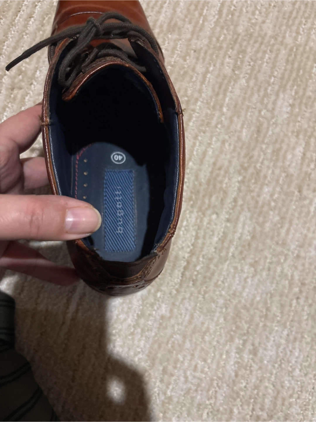 Bugatti Men's Brown Leather Dress Shoes Size 40 - photo 3