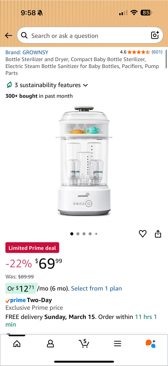 GROWNSY Bottle Sterilizer and Dryer