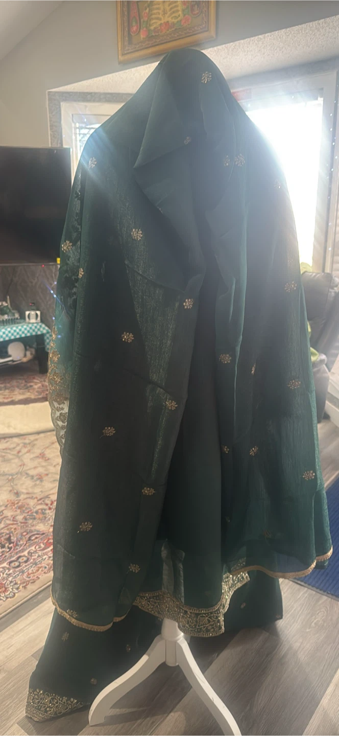 Women's Green Embroidered 3-Piece Suit with Dupatta - photo 3