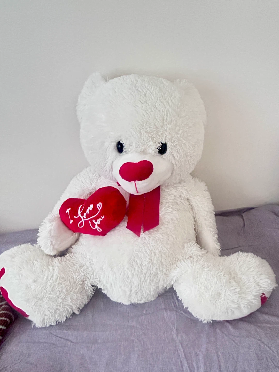 White Teddy Bear with "I Love You" Heart