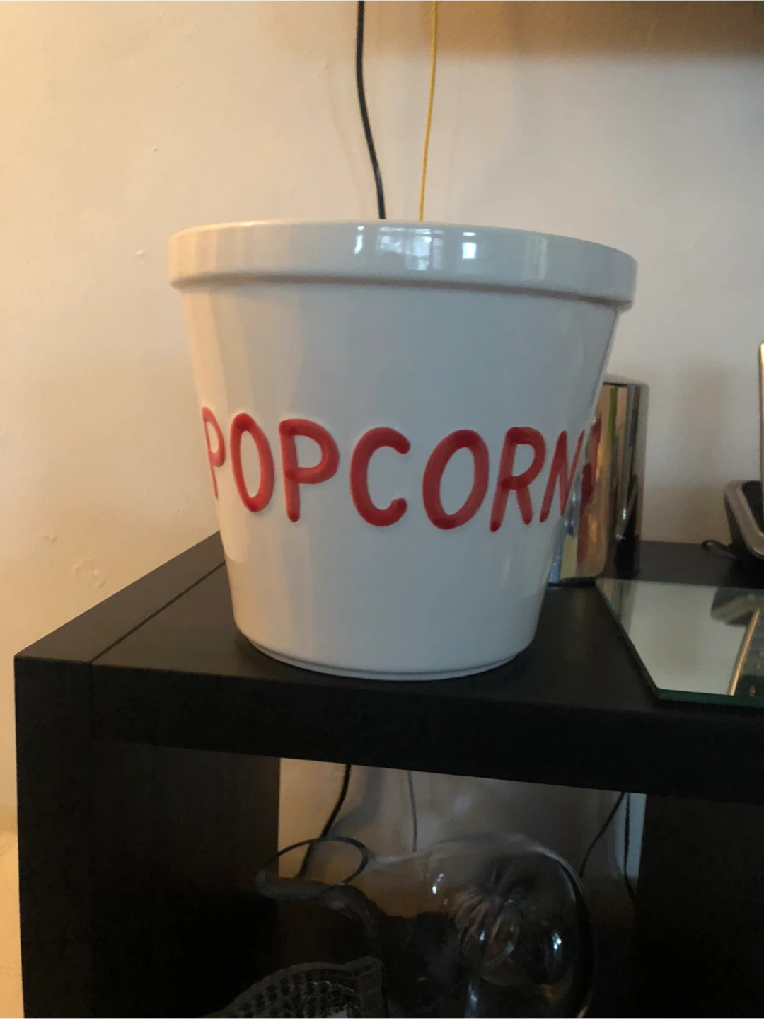 White Ceramic "Popcorn" Container - photo 2