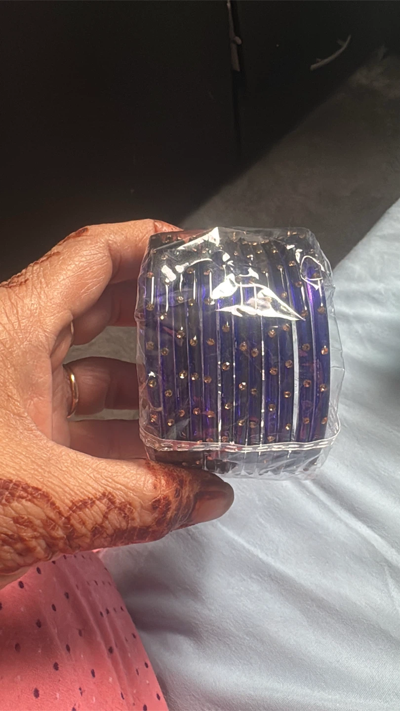 Assorted Colors Glass Bangles Set - photo 4