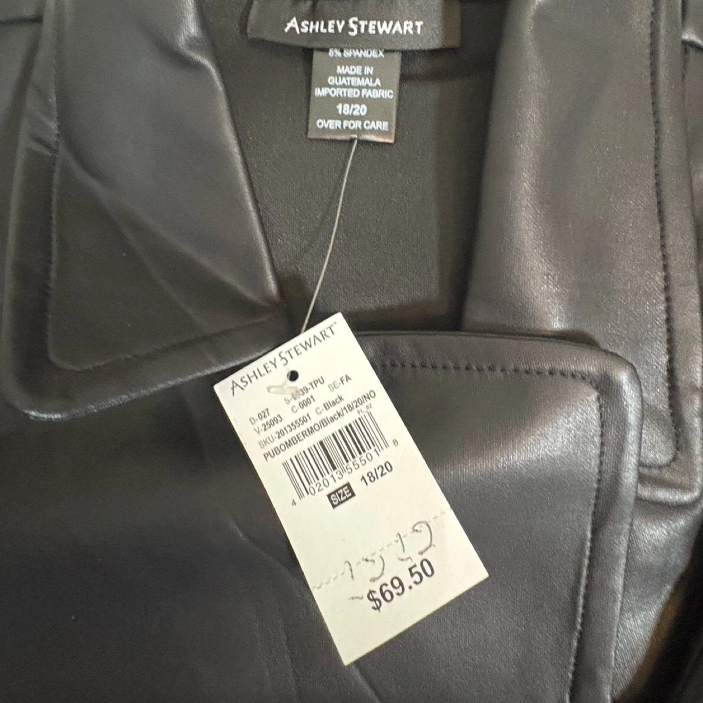 Ashley Stewart Black Faux Leather Moto Jacket - photo 2