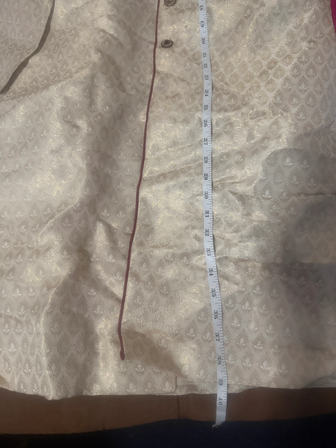 Cream and Gold Embellished Sherwani - photo 5