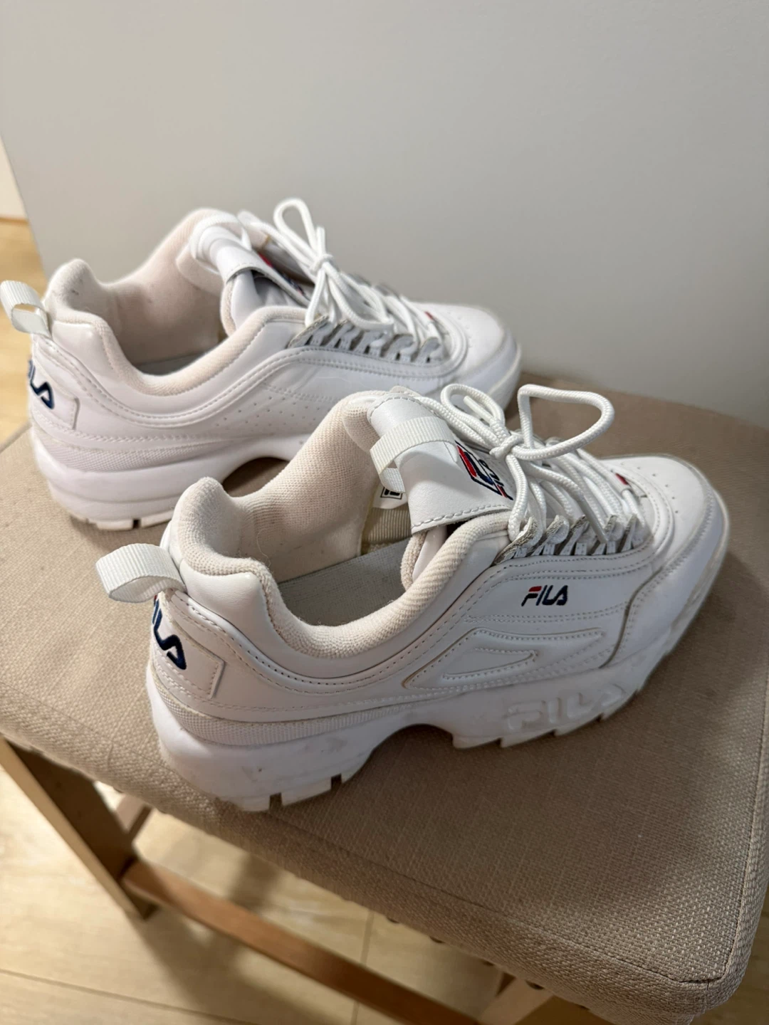 White Fila Disruptor Sneakers - Size 8.5 US - photo 2