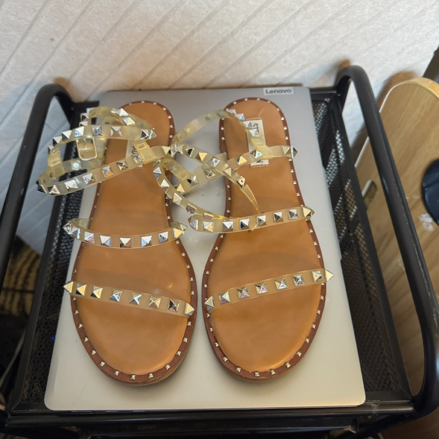Steve Madden Studded Clear Strap Sandals