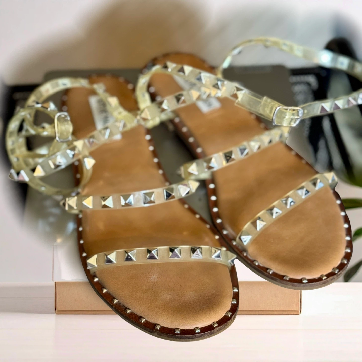 Steve Madden Studded Clear Strap Sandals - photo 2