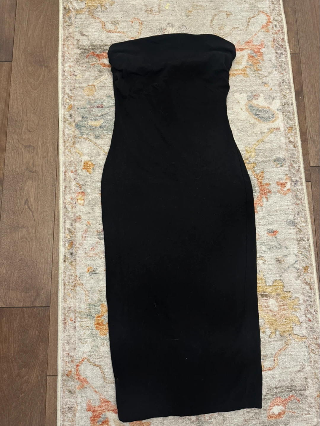 Fashion Nova Black Strapless Midi Dress