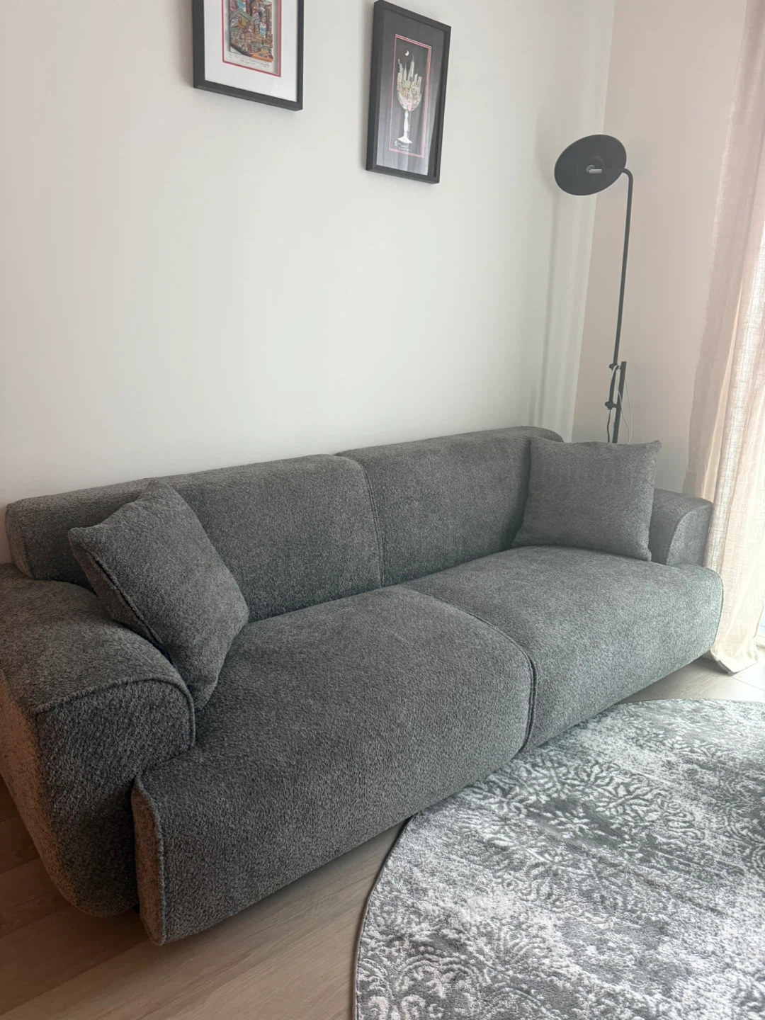 Gray Sofa with Throw Pillows - photo 3