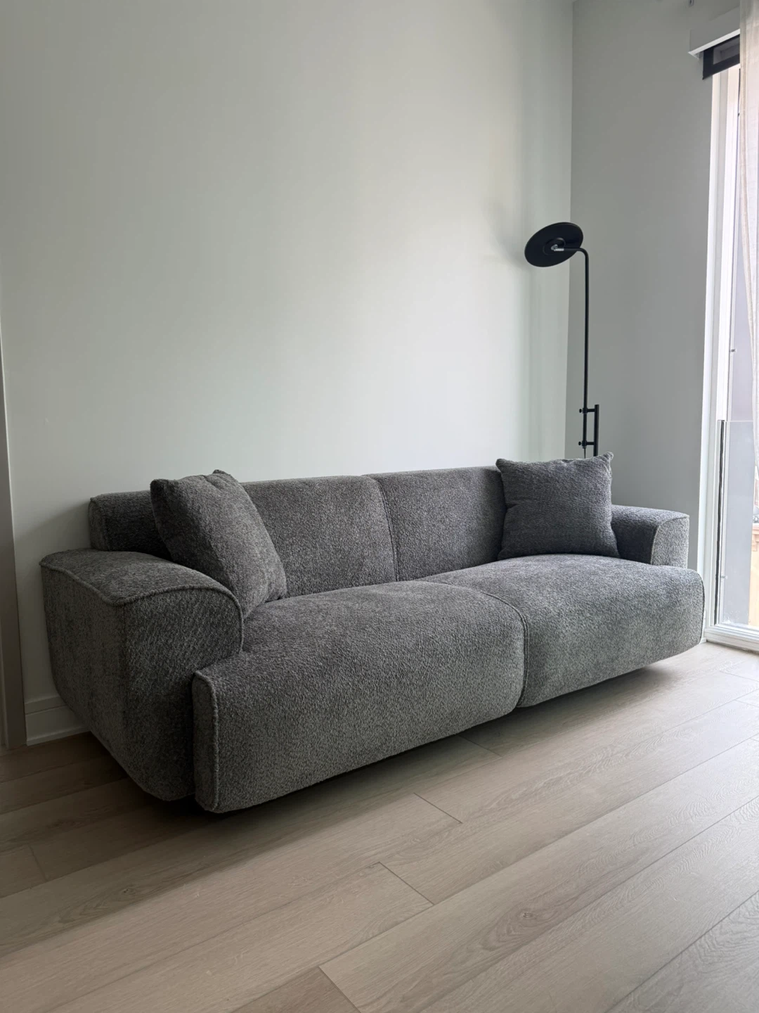 Gray Sofa with Throw Pillows - photo 2