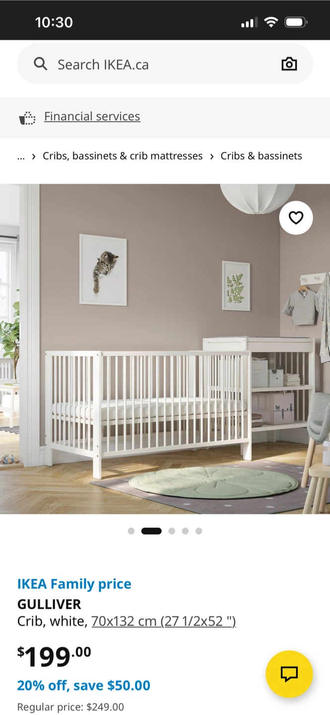 IKEA SNIGLAR Crib, Beech. with Foam Mattress - photo 2