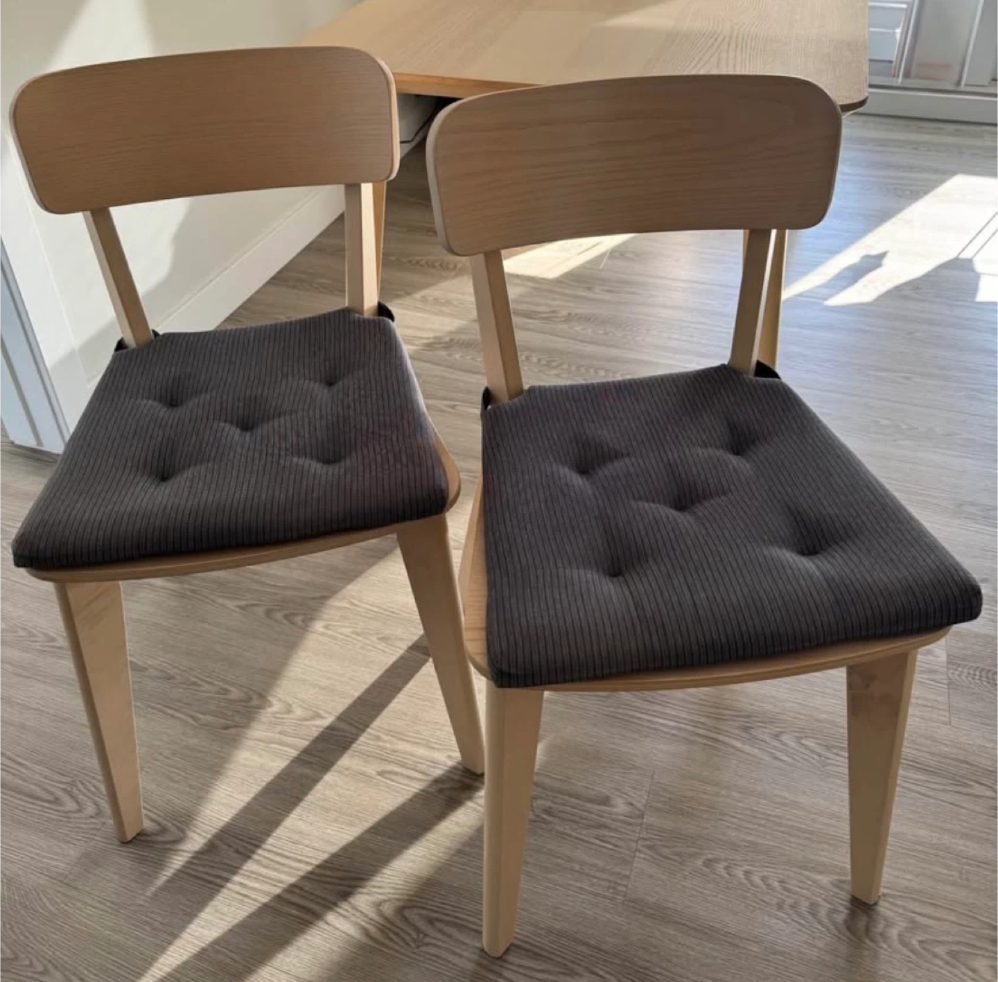 Two Dining Chairs with mats
