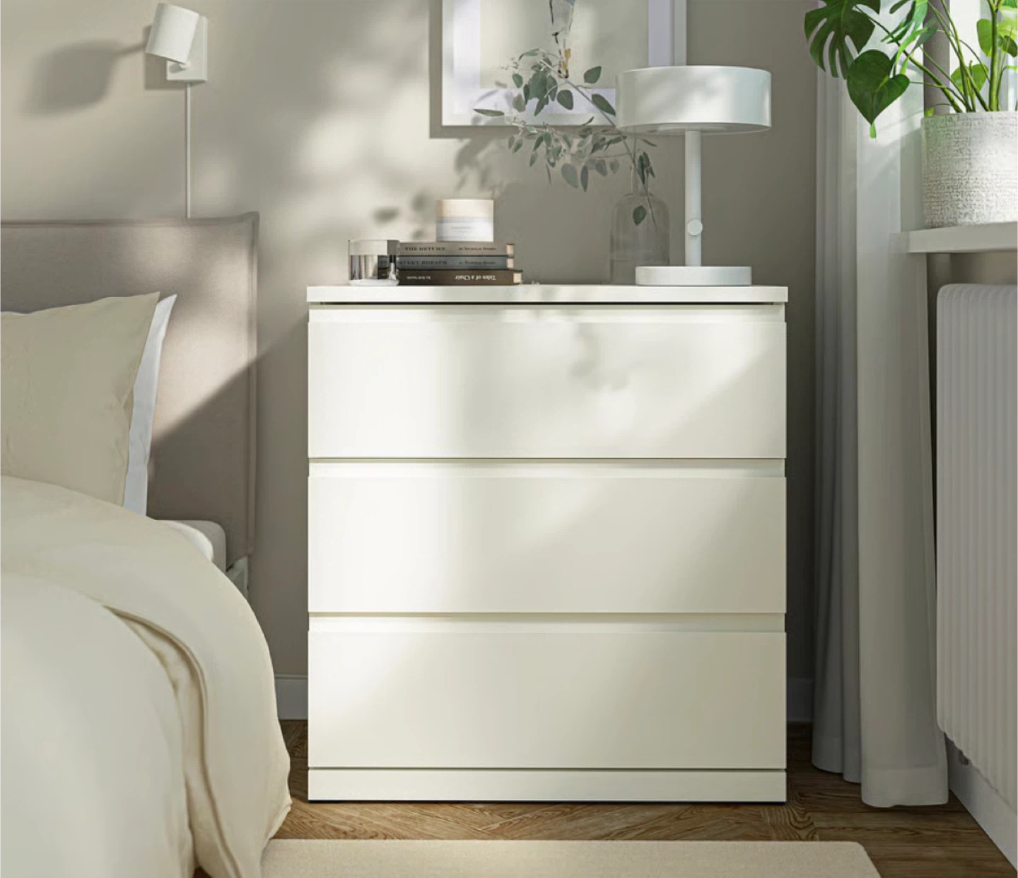 IKEA White 3-Drawer Nightstand (Brand New)