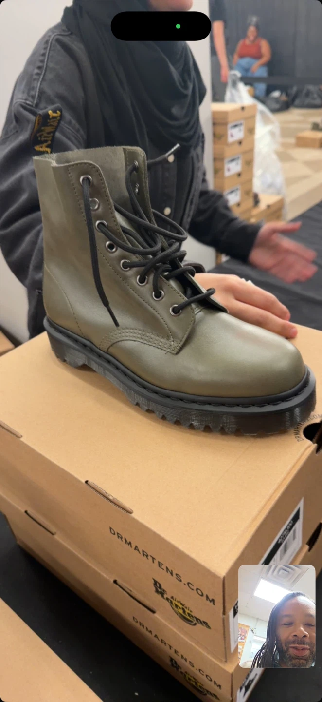 Dr. Martens Olive Green Lace-Up Boots