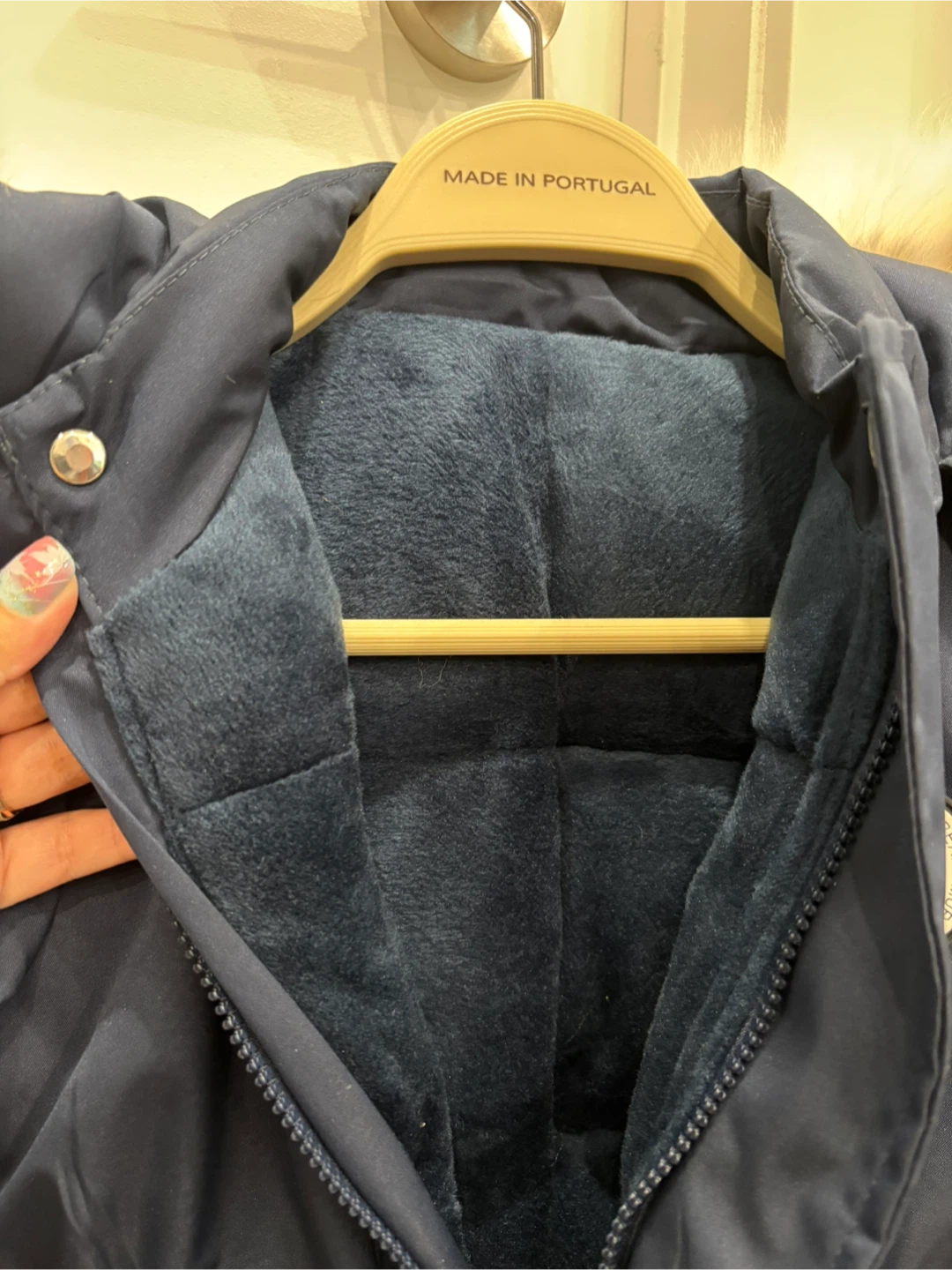 Murmurbear Navy Snowsuit with Fur Trim Hood - photo 4