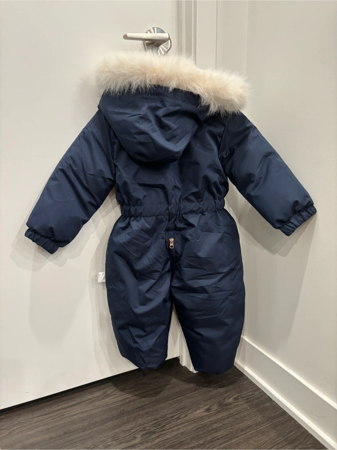 Murmurbear Navy Snowsuit with Fur Trim Hood - photo 2