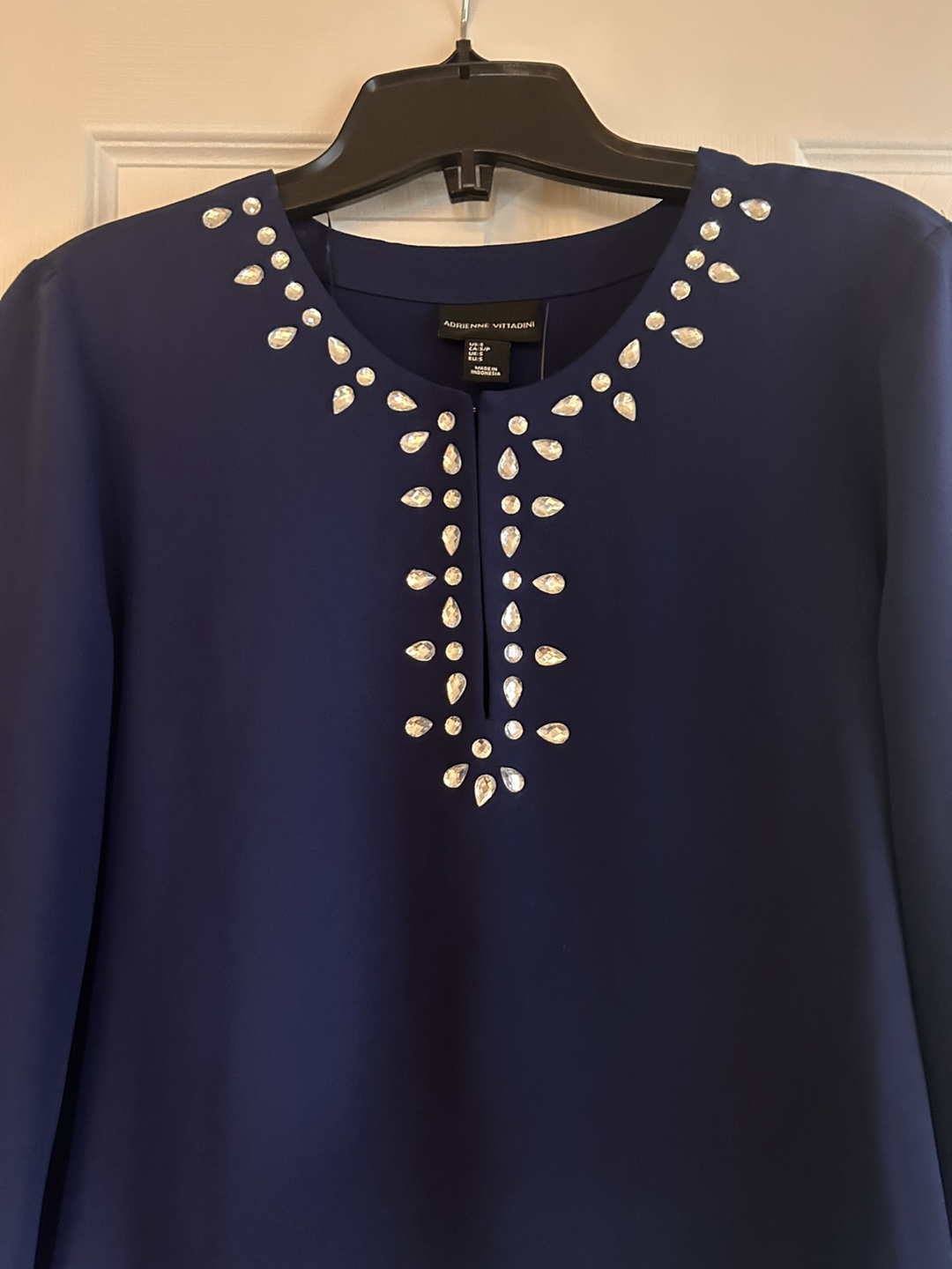 Adrienne Vittadini Women's Embellished Tunic Top - Navy Blue - photo 2