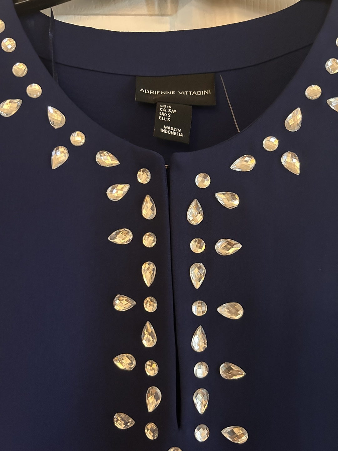 Adrienne Vittadini Women's Embellished Tunic Top - Navy Blue - photo 3