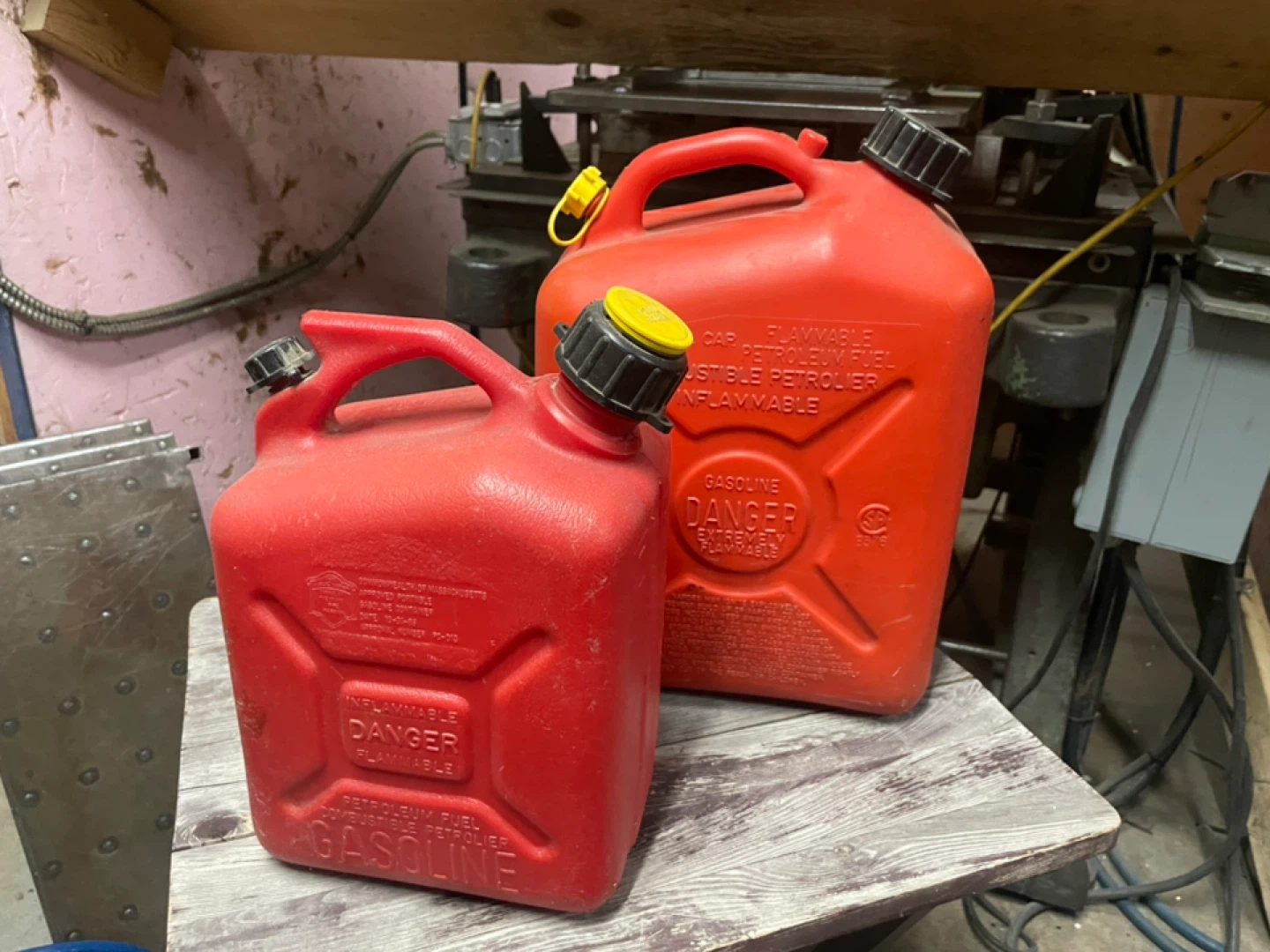 Two Red Gasoline Cans