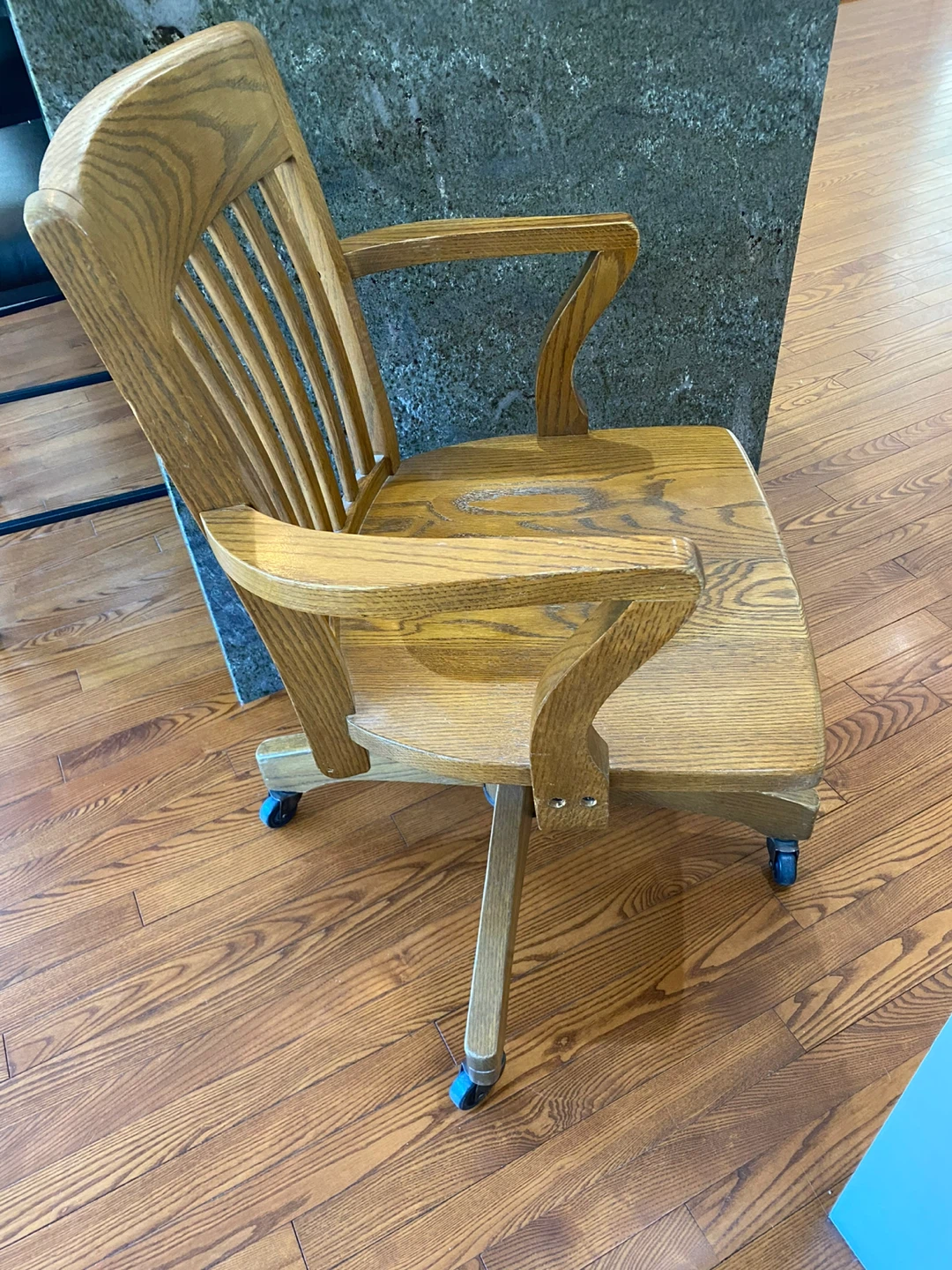 Vintage Oak Swivel Office Chair