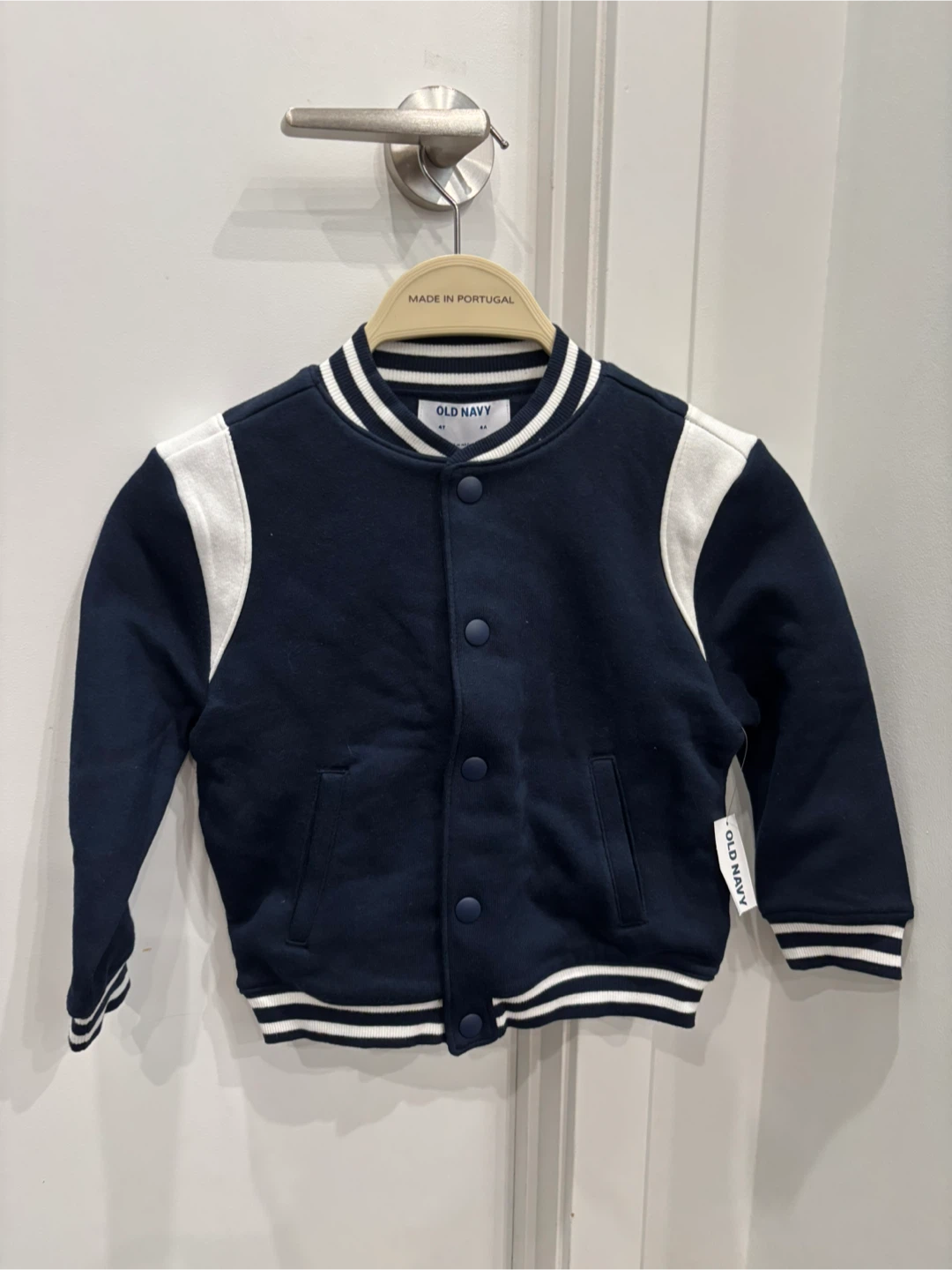 Old Navy Navy Blue Varsity Jacket - Size 4T