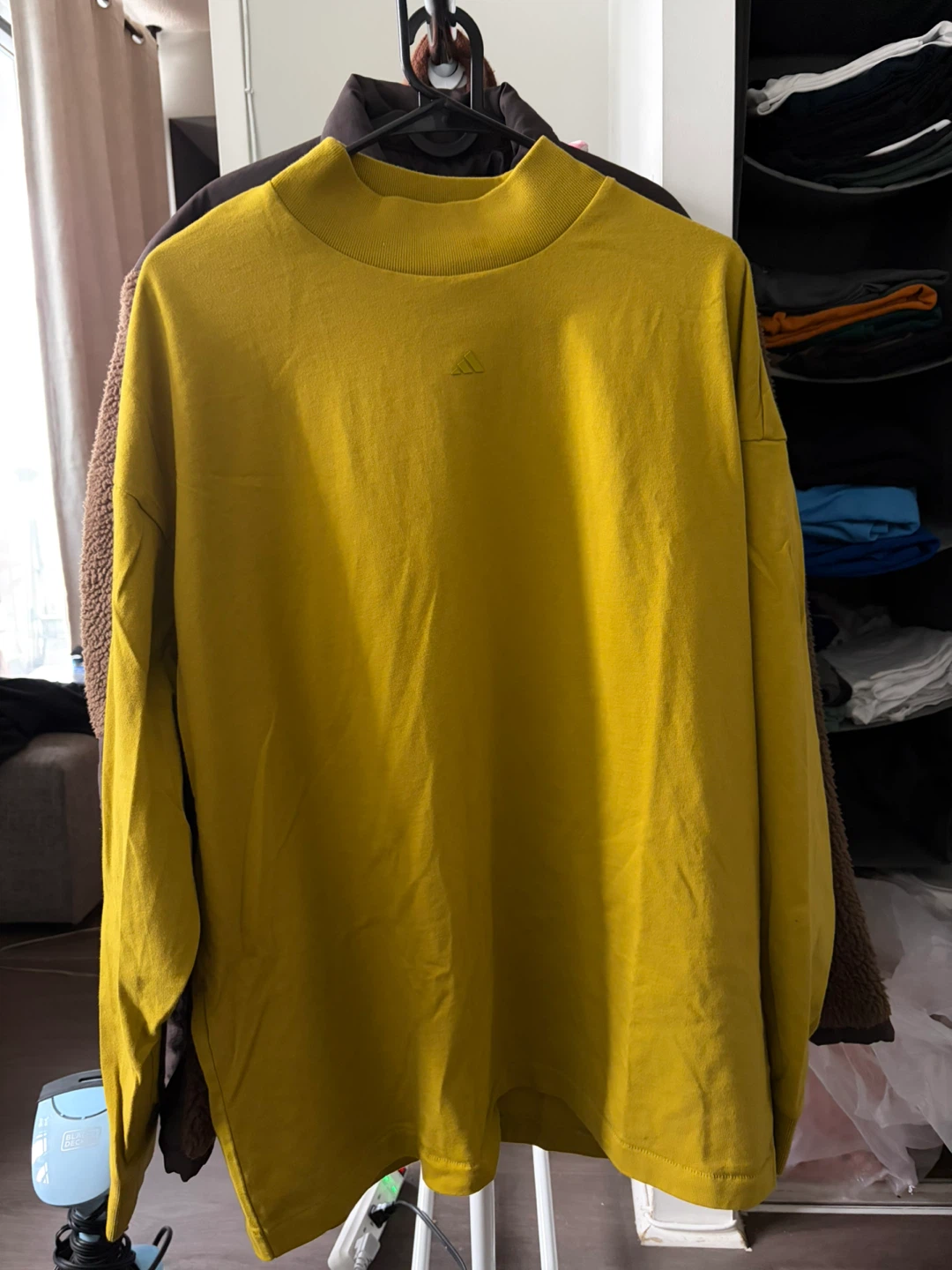 Adidas Basketball Long Sleeve Shirt - Mustard Yellow