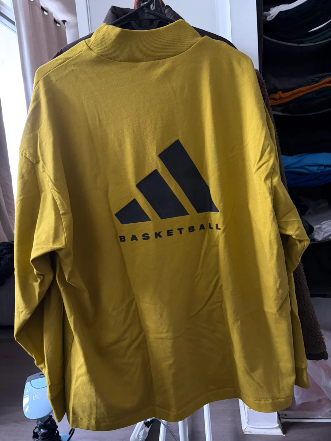 Adidas Basketball Long Sleeve Shirt - Mustard Yellow - photo 2