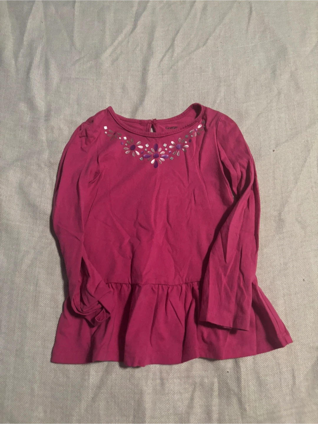 George girls long sleeve peplum top size 3T