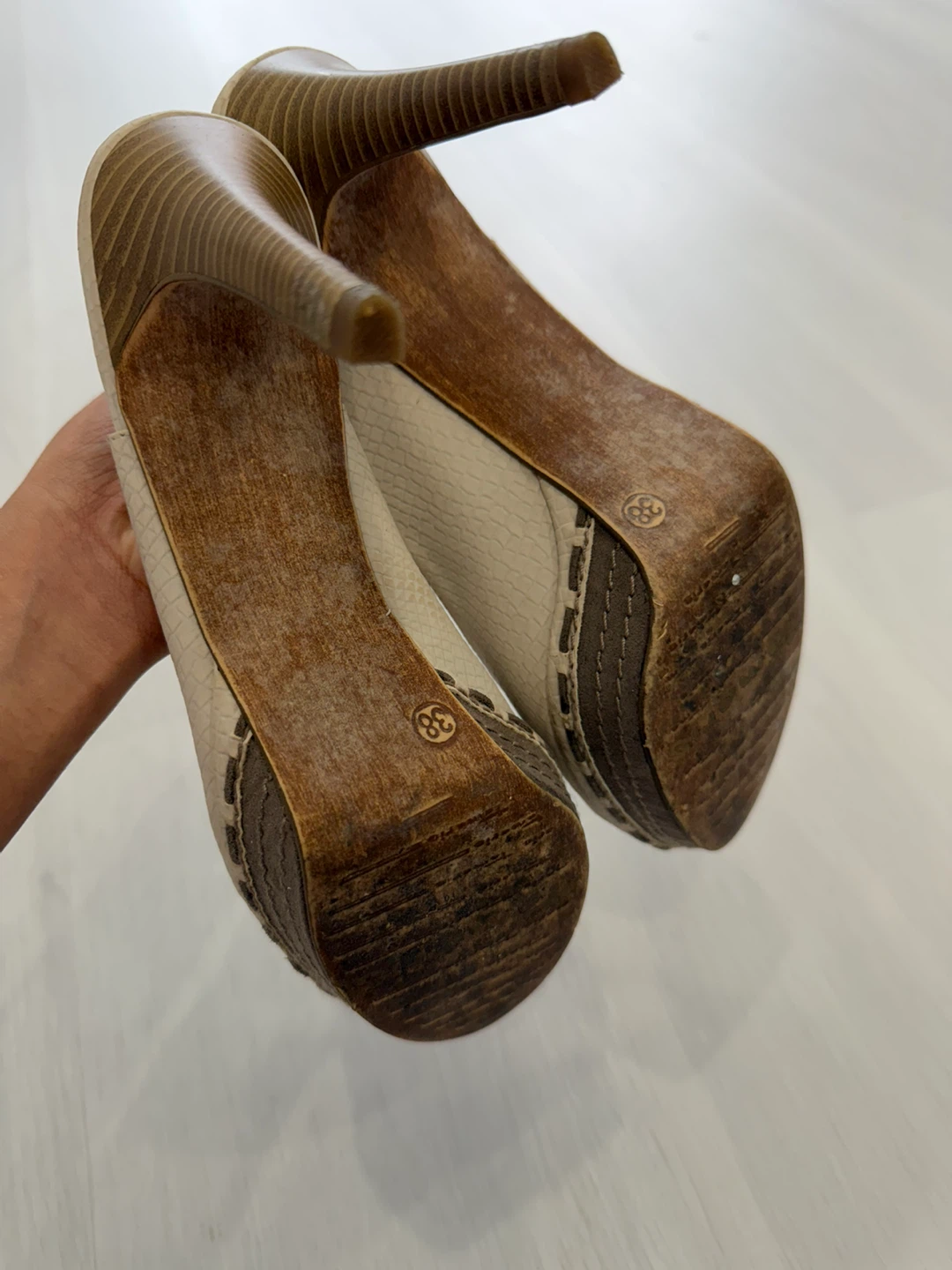 Tamaris Women's Slingback Heels - Beige Snake Print Size 38 - photo 2