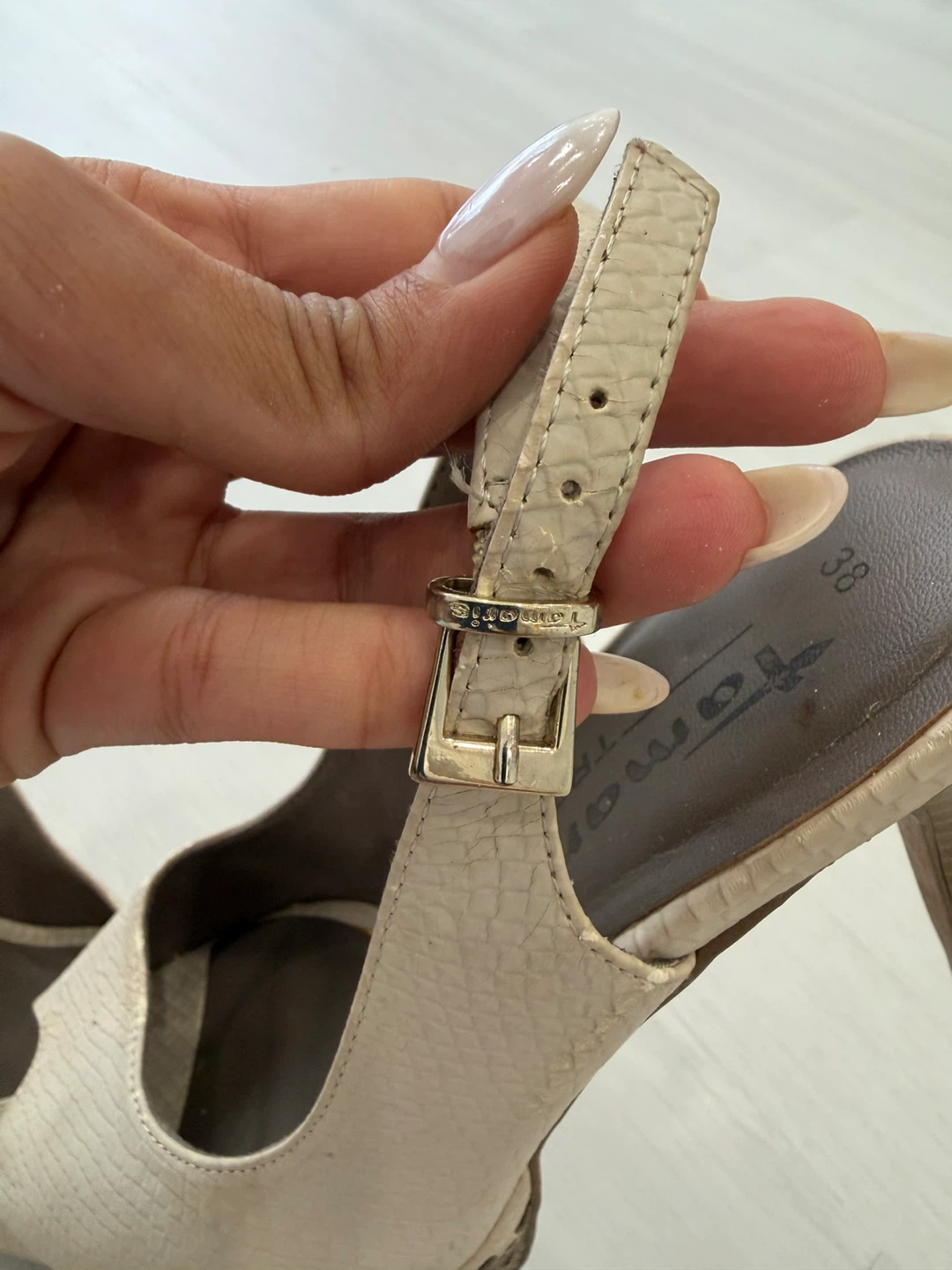 Tamaris Women's Slingback Heels - Beige Snake Print Size 38 - photo 5
