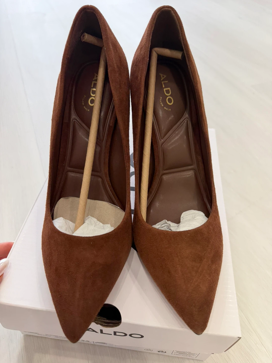 ALDO Brown Suede Stiletto Pumps - Size 8 - photo 3