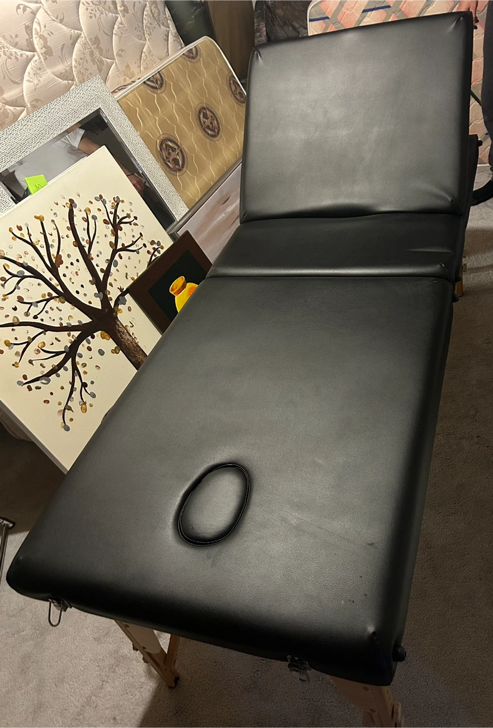 Black Massage Table with Face Cradle Hole - photo 5